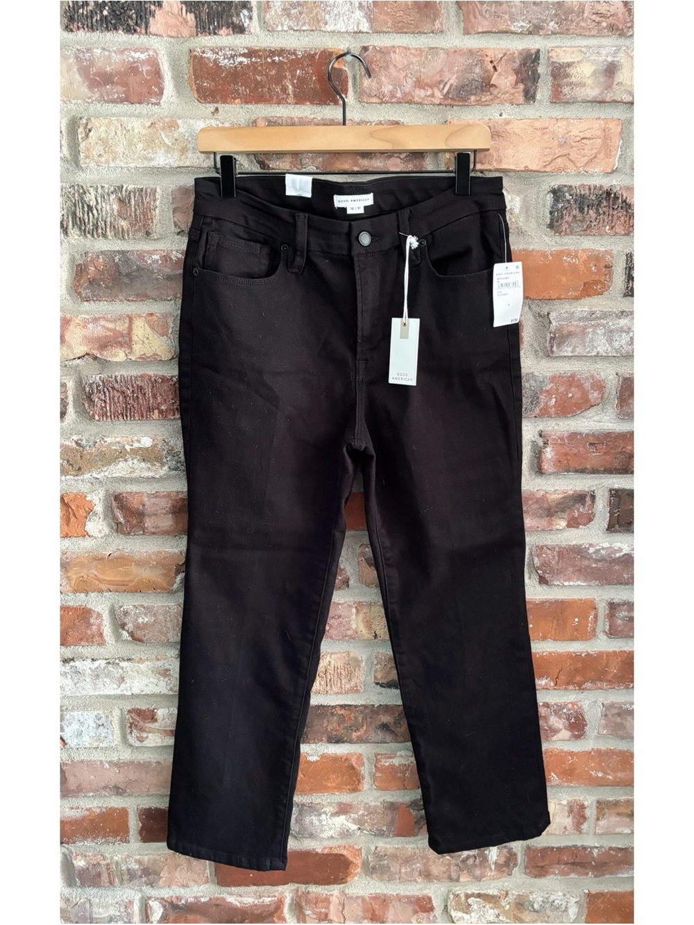 Good American Black Good Ankle Straight Jeans NWT, 12 / 31